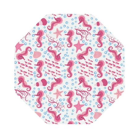 

Salouo Seahorse and Starfish Print Round Coaster Drink Coasters Leather Bar Beer Beverage Coasters for Drinks Set of 4 for Tabletop Protection Coffee Table Decor