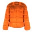 thumbnail image 6 of Yigetop Fur Coats for Women European and American Wool Imitation Jacket Women's Short Long Sleeve Faux Leather Coat Faux Fur Jacket Women orange M, 6 of 7
