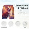 thumbnail image 5 of Lsque Mens Swim Trunks Sunset Cloud Corgi Pattern - Bathing Suit Compression Liner - Beach Swim Shorts Swimwear - (S-3XL) - Stretch Quick Dry -Large, 5 of 9