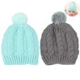 thumbnail image 3 of Baby Knit Hat Pompom: 2PCS Elastic Soft Infant Winter Hat Newborn Hat Beanie Cap, 3 of 9