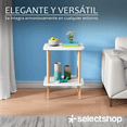 thumbnail image 2 of Mesa Centro Minimalista Madera Lateral Doble Repisa 40cm Blanco, 2 of 7