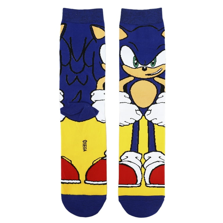 SONIC THE HEDGEHOG Men's 360 Crew Socks BIOWORLD Brand