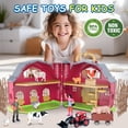 thumbnail image 3 of QIAHO Farm Animal Toys Take Along Barn Playset for Toddlers Montessori Toys with 10 Animals Figurines & DIY Stickers, 3 of 9