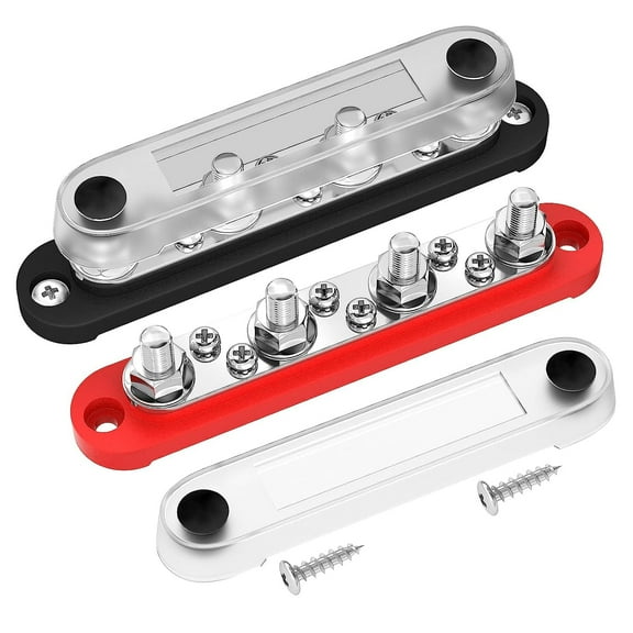 QPLHTGCD DAIERTEK Bus Bar Terminal 4 x 5/16" (M8) Terminal Stud, 6 x #8 (M4) Screw Terminal Positive & Ground Power