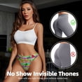 thumbnail image 4 of Thongs for Women - Multicolored Tropical No Show Seamless Womens Thongs Underwear, Soft Stretch G String Thongs for Women,Cuteness Ladies Thong Bikini Panties Briefs, 4 of 5