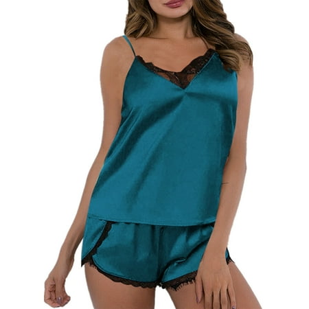 

Mishuowoti Women s Camisole âShorts Set Nightwear Women Lingerie Set Lingerie Sets New Fashion Lace Underwear Sleepwear Pajamas