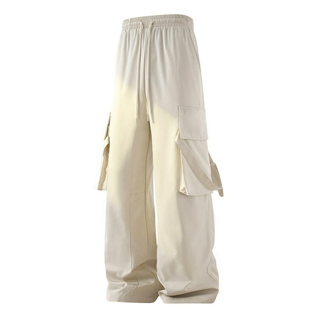Pantalon Cargo pour Homme Coupe Décontractée Jambe Droite à Cordon Taille Élastique Pantalon Décontracté pour Homme Pantalon de Randonnée Pantalon Jogger pour Homme avec Poches
