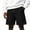 Black, variant on Mens Side Zip Quick Dry Shorts Drawstring Elastic Waist Breathable Lightweight Flex Trousers Outdoor Summer Beach Casual Bottoms