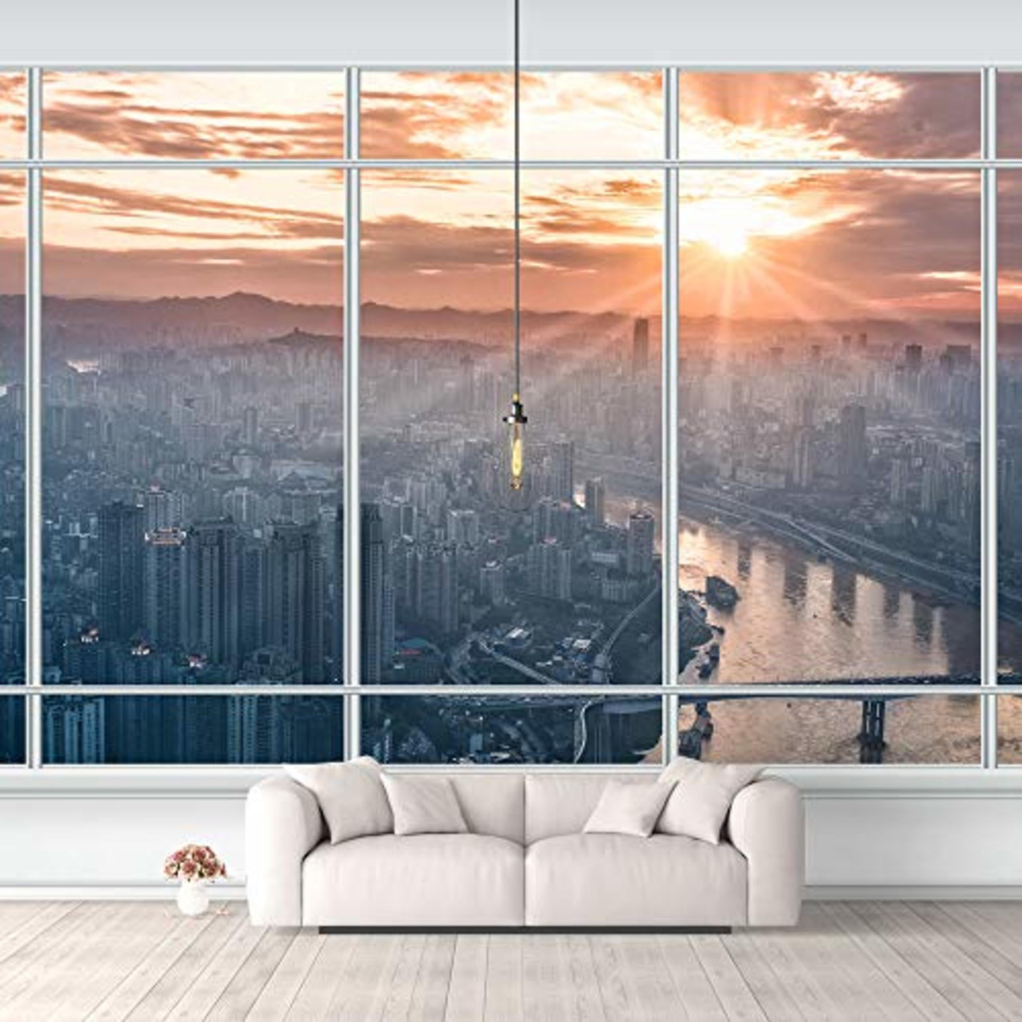 High-Rise Building 3D Wall Murals Wallpapers, Modern City Self-Adhesive  Wallpaper Large Wall Mural, Removable Wallpaper Wall Sticker, for Living  Room