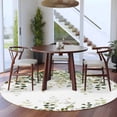 thumbnail image 5 of Sage Green Leaf 6ft Round Rug for Living Room Under Coffee Table, Watercolor Eucalyptus Leaves Botanical Low Pile Washable Non Slip Circle Area Rug, 5 of 9