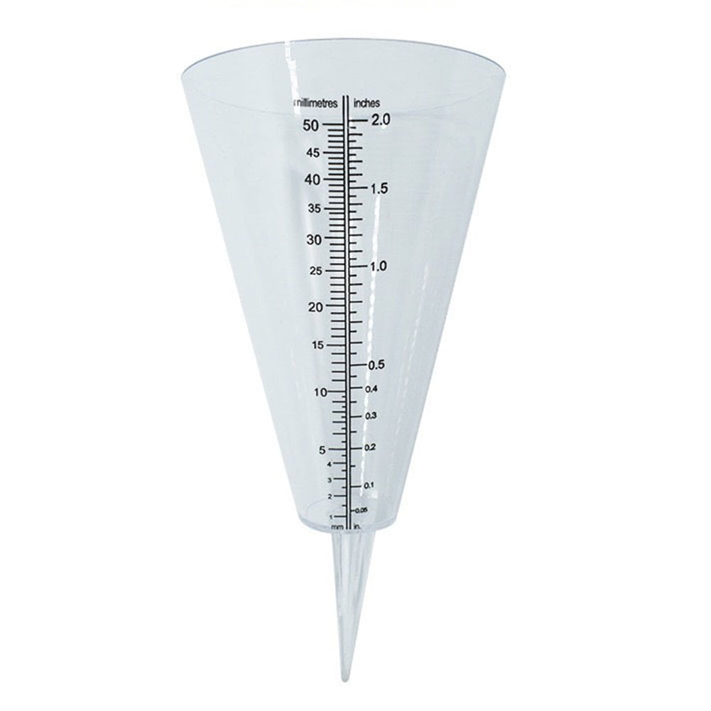 ACCURATE CONICAL HARD PLASTIC RAINFALL GAUGE NEW! UP TO 2" OR 50MM WHEN FULL 