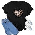 thumbnail image 5 of Herrnalise Valentines Day Shirts For Women Crewneck Pink Slim Fitted Short Sleeve T-Shirt Stretchy Bodycon Heart Prints Tee Tops Valentines Day Gifts For Her, 5 of 7