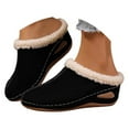 thumbnail image 3 of Slippers for Women,Winter On Shoes For Indoor Outdoor Cozy Lined Comfort Clogs With Sloped Heel Warm Non Sole,Womens Slippers,Black,7, 3 of 8