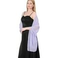 thumbnail image 5 of Chiffon ladies' scarves, bride bridesmaid dress shawls, formal dinner party, party and ball wraps, Light Purple, 5 of 5