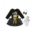 thumbnail image 2 of Toddler Baby Girl Thanksgiving Clothes Pumpkin Long Sleeve Tops Tutu Dot Skirt Set Cute 4Pcs Outfit, 2 of 7