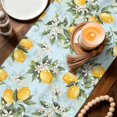 thumbnail image 3 of Summer Lemon Table Runner 108 Inches, Tropical Botanical Leaves Light Blue Bed Runner Dresser Scarves Tabletop for Indoor Outdoor Parties/Ceremony/Banquet, 13"x 108", 3 of 9