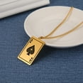 thumbnail image 2 of Lucky Ace Of Spades Men Statement Playing Card Poker Pendant Necklace 14K Yellow Gold Fashion Jewelry Gift, 2 of 8
