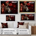 thumbnail image 4 of Designart "Charming Donkey Portrait with Black and Red Roses" Animals Framed Wall Art Decor - Modern Farmhouse Black Donkey Hallway Framed Wall Art Decor, 4 of 6