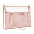 thumbnail image 1 of Pink Clear Tote Bag Pvc Thickened Double Layer Waterproof Book Bag For Students School Exam, 1 of 7