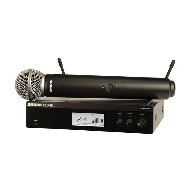 Sistema de Micrófono Inalámbrico Shure BLX24R SM58 Banda H10 con Receptor de Montaje en Rack y Trans
