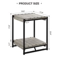 thumbnail image 6 of Fashionwu Wood End Table, Industrial Side Table with Storage Shelf, Easy Assemble 19.6 Square End Table with Sturdy Frame, Nightstand Table for Small Spaces, Living Room, Bedroom, Grey, 6 of 9