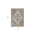 thumbnail image 3 of 4' X 6' Grey And Light Blue Oriental Power Loom Non Skid Area Rug, 3 of 6
