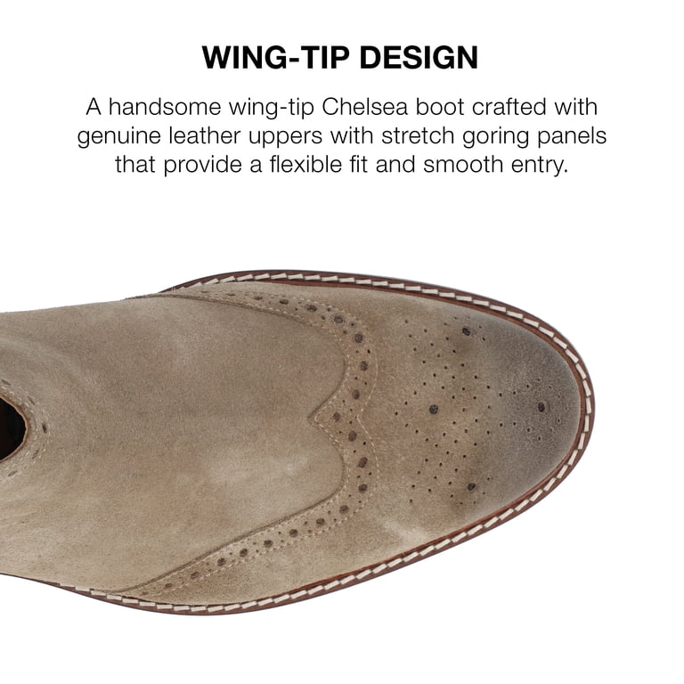 Thomas & Vine Men\'s Watson Wide Width Pull-On Wingtip Chelsea Boot Taupe Size 11 Thomas & Vine Men main image 4