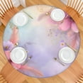 thumbnail image 2 of Delicate Floral Watercolor Pattern Round Fitted Tablecloth with Elastic Edge,Dining Table Cover Waterproof,Outdoor Round Tablecloth for Camping,Dining,Indoor and Outdoor, 2 of 7