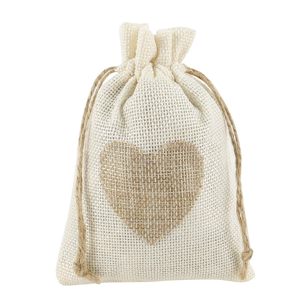 Burlap Coffee Bean Sacks Gunny Bag Reusable Bags With Drawstring 3 