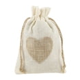 thumbnail image 6 of MTFun 20 Pcs/Set of Wear-Resistant Cotton and Linen Small Cloth Bag White Heart-Shaped Printed Drawstring Bag, 6 of 11