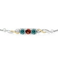 thumbnail image 2 of 925 Sterling Silver and 10K Yellow Gold Red Garnet Blue Moissanite and White Lab Grown Diamond Tennis Bracelet for Women (2.02 Cttw, Gemstone January Birthstone, Fully Adjustable up to 9 inch), 2 of 4