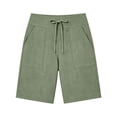thumbnail image 3 of Only Moment Womens Lightweight Shorts Bamboo Nodes Cotton Comfy Stretch Lace Trim Summer Beach Linen Ruffle Shorts Linen Shorts Mint Green,3XL, 3 of 9