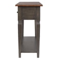 thumbnail image 6 of Sunset Trading Dakota Sofa Console Table w Drawers Shelf Brown Gray Solid Wood, 6 of 9