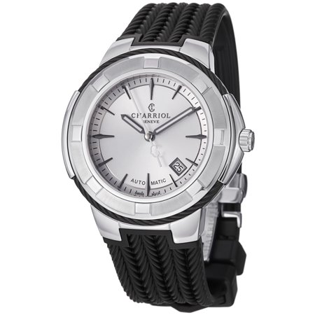 UPC 794504155549 product image for Men's CE443AB.173.003 'Celtica' Silver Dial Black Rubber Strap Watch | upcitemdb.com
