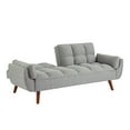 thumbnail image 4 of Modern Linen Convertible Sofa, Industrial Style Sofa Bed with Adjustable Backrest, Armrest, Wooden Frame, Upholstered Sofa Couch for Living Room,Apartment,Christmas, Gray, 4 of 7