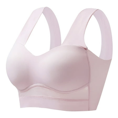 

Ladies Bra New Traceless Strap Ice Silk Fixed Cup Gathering Underlay Cute Elegant Sports Underwear For Women