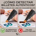thumbnail image 3 of Lápiz detector de billetes falsos HVM, paquete de 5, punta biselada, 3 of 9