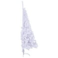 thumbnail image 3 of vidaXL Artificial Half Christmas Tree with Stand White 150 cm PVC, 3 of 5