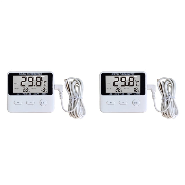 2X Mini LCD Digital Probe Sensor Thermometer Water Tank Swimming Pool Refrigerator Aquarium Wine Cellar Thermometer