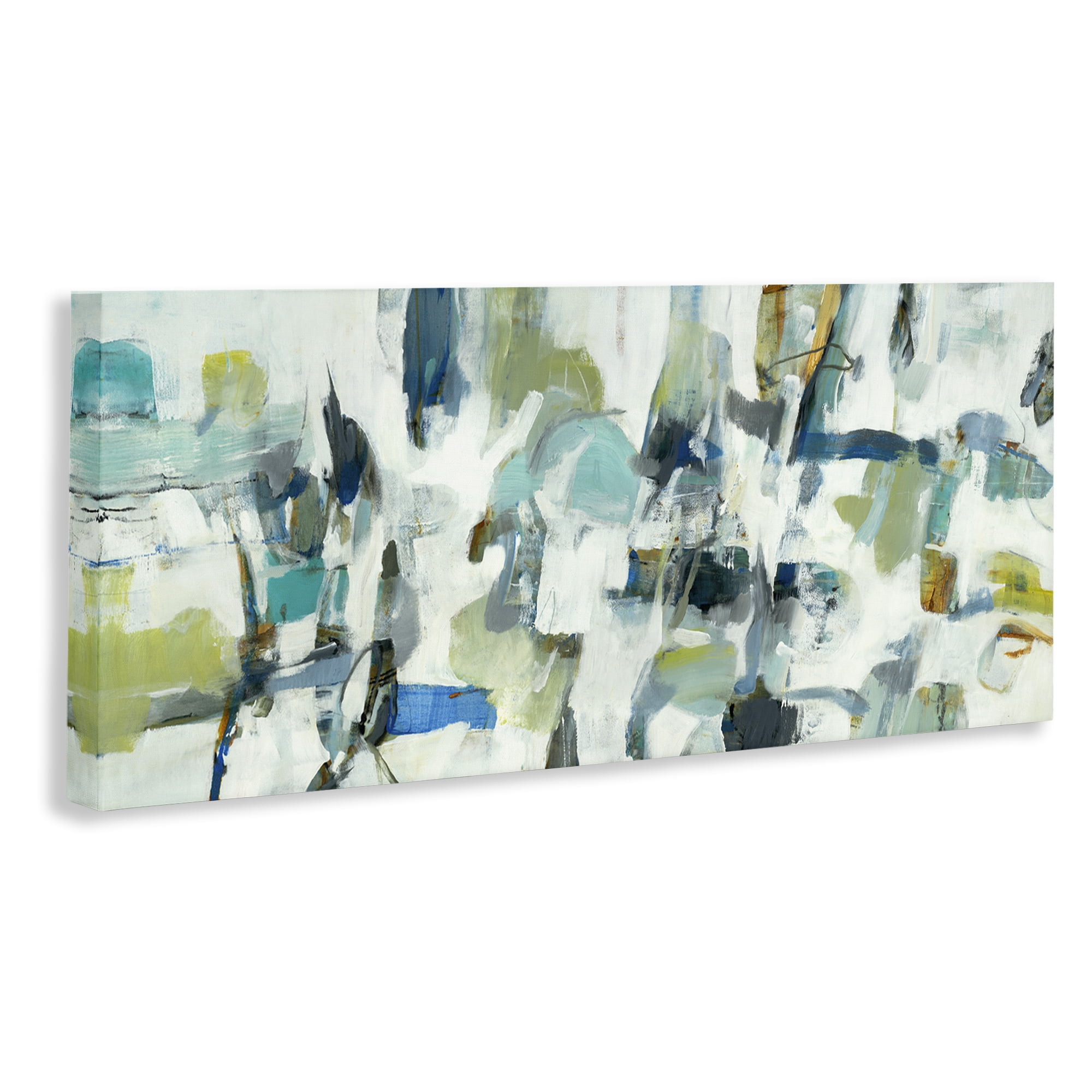 Stupell Industries Chaotic Brush Strokes Layered Abstract Painting Wrapped Canvas Art Print Wall Art, 48 x 20