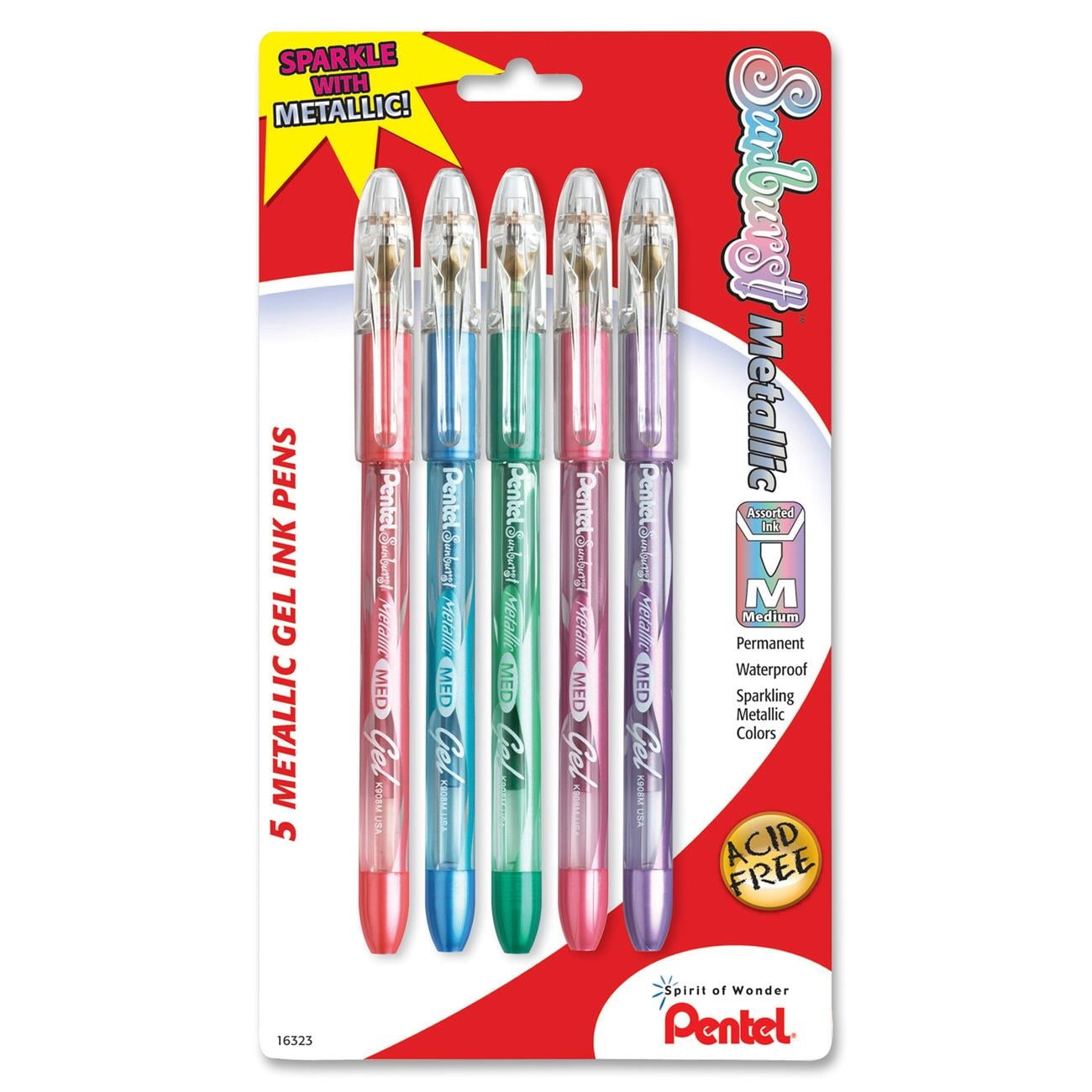 Pentel Sparkle Pop Metallic Gel Pens 1.0 mm K91BPS8M 