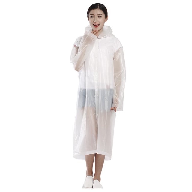 Poncho impermeable unisex Mizh, portátil y resistente al agua, perfecto para senderismo o acampada (blanco transparente).