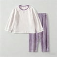 thumbnail image 2 of AINIYSKids Pajamas Set Fleece Long Sleeve Crewneck Casual Warm Fall Winter wear Set Comfy Sleepwear Purple 10-11Years, 2 of 3