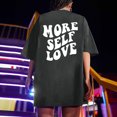 thumbnail image 3 of FAFWYP Women More Self Love Oversized T Shirts Plus Size Round Neck Slogan Graphic Drop Shoulder Short Sleeve Tops Summer Loose Pullover Tees, 3 of 5