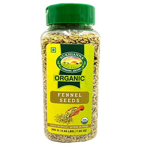 Organic Fennel Seeds 7.05 Oz (200 GR) 1 Pack