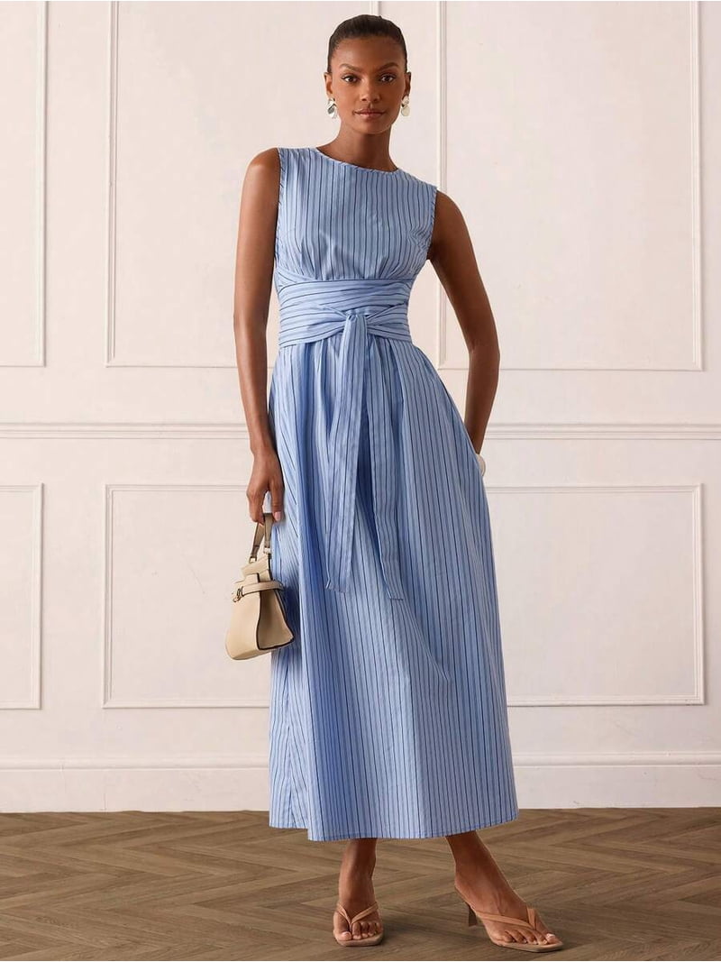 hyacinth house blue floral dress & White Blooms Posey Midi Blue & White Blooms Floral / XXS UPC:UPCO lay flat to dryAbout Bfree Wyckoff Embroidered linen blend maxi