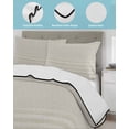 thumbnail image 4 of Quilts Twin Size Bedding Set, Grey Striped Lightweight Quilted Comforter, Vintage Stripes Ombre Soft Reversible Bedspread Coverlet with Pillow Covers for All Season, 68" x 86", 4 of 7