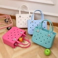 thumbnail image 4 of Mini Kid Beach Bag Waterproof Summer Storage Basket Women Shopping Bag Picnic Rubber Jelly Tote Bag Kid Purses, 4 of 5