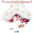 thumbnail image 3 of Dalrosia Snowy White Plush Pet Dog Christmas Stocking, Gold Snowflake Sequin Dog Christmas Stockings Large Bone Shape Faux Fur, Hanging Christmas Holiday Season Party Decor for Pets Dogs, 3 of 7