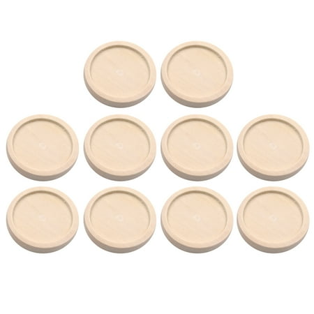 

OUNONA 50pcs Wood Round Trays Retro Pendant Base Badge Breastpin Lapel Pin Base Jewelry Crafts Making Accessories (30MM Outer Diameter 25MM Inner Diameter Khaki)